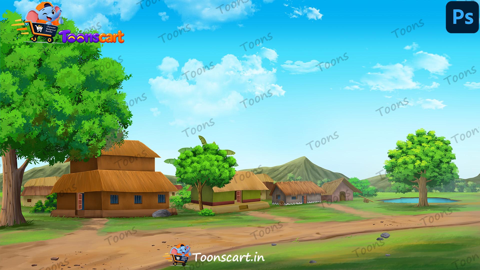 Indian Village To City Road PSD High Quality Background