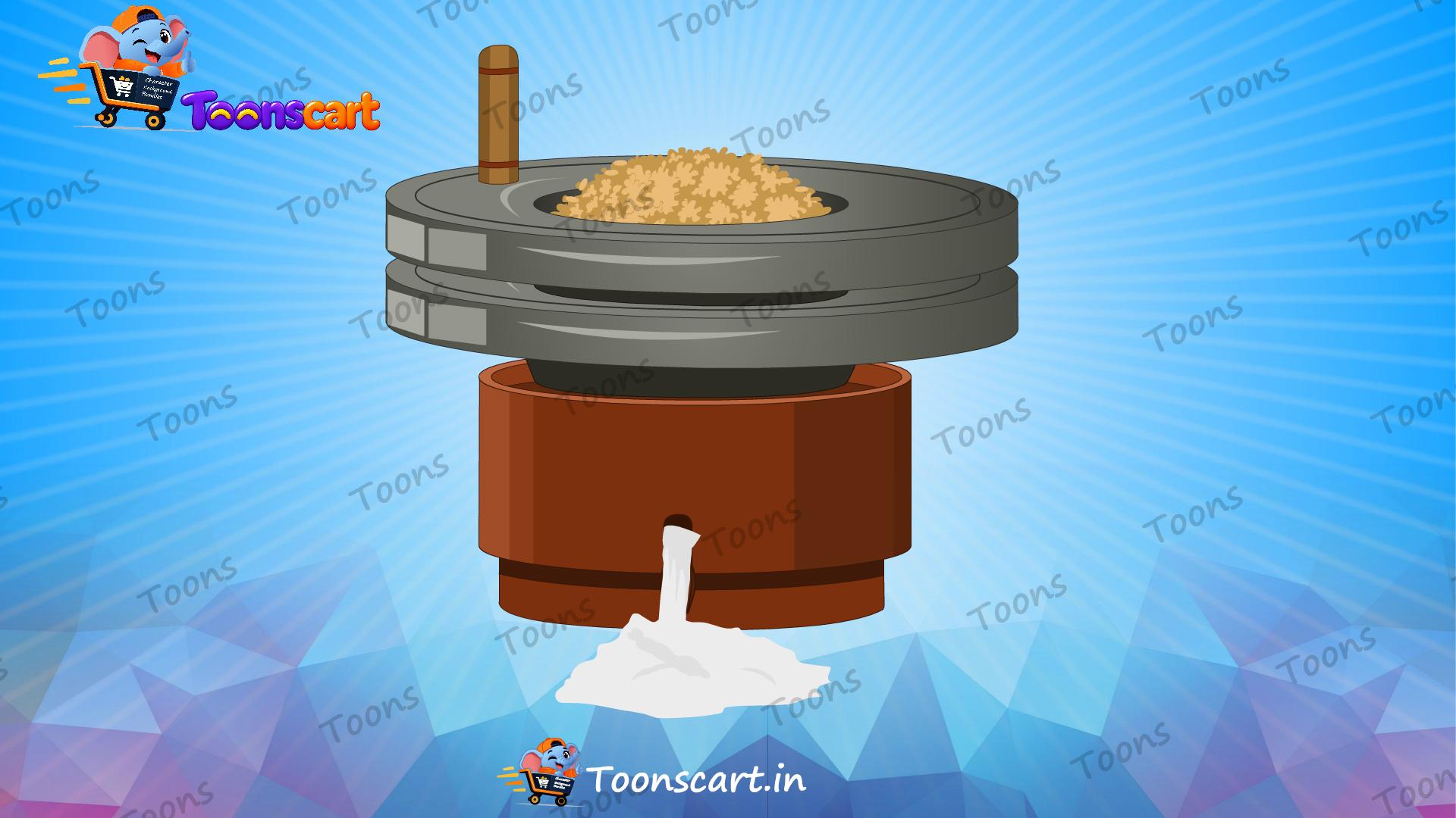 Animated Atta Chakki (Flour Machine) Animated Vector Prop