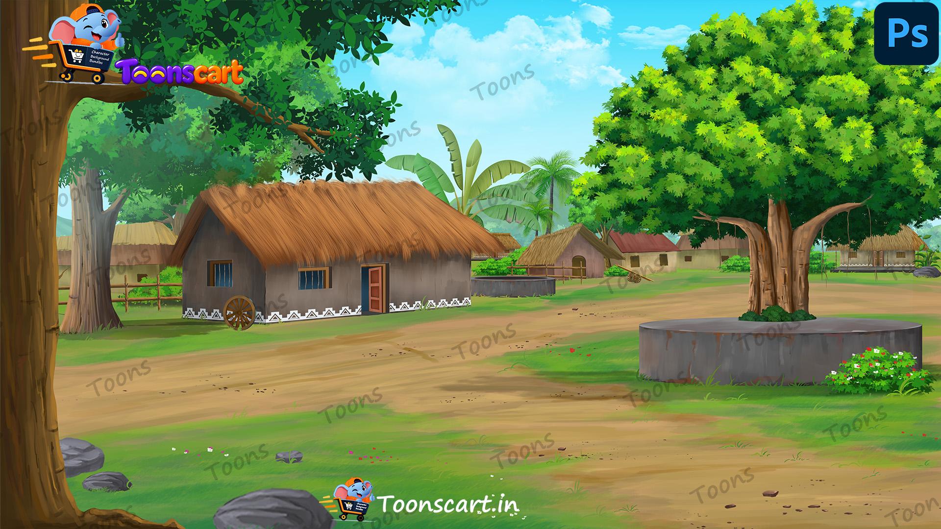 Indian Vilage Chaupal Sitting Place PSD High Quality Background