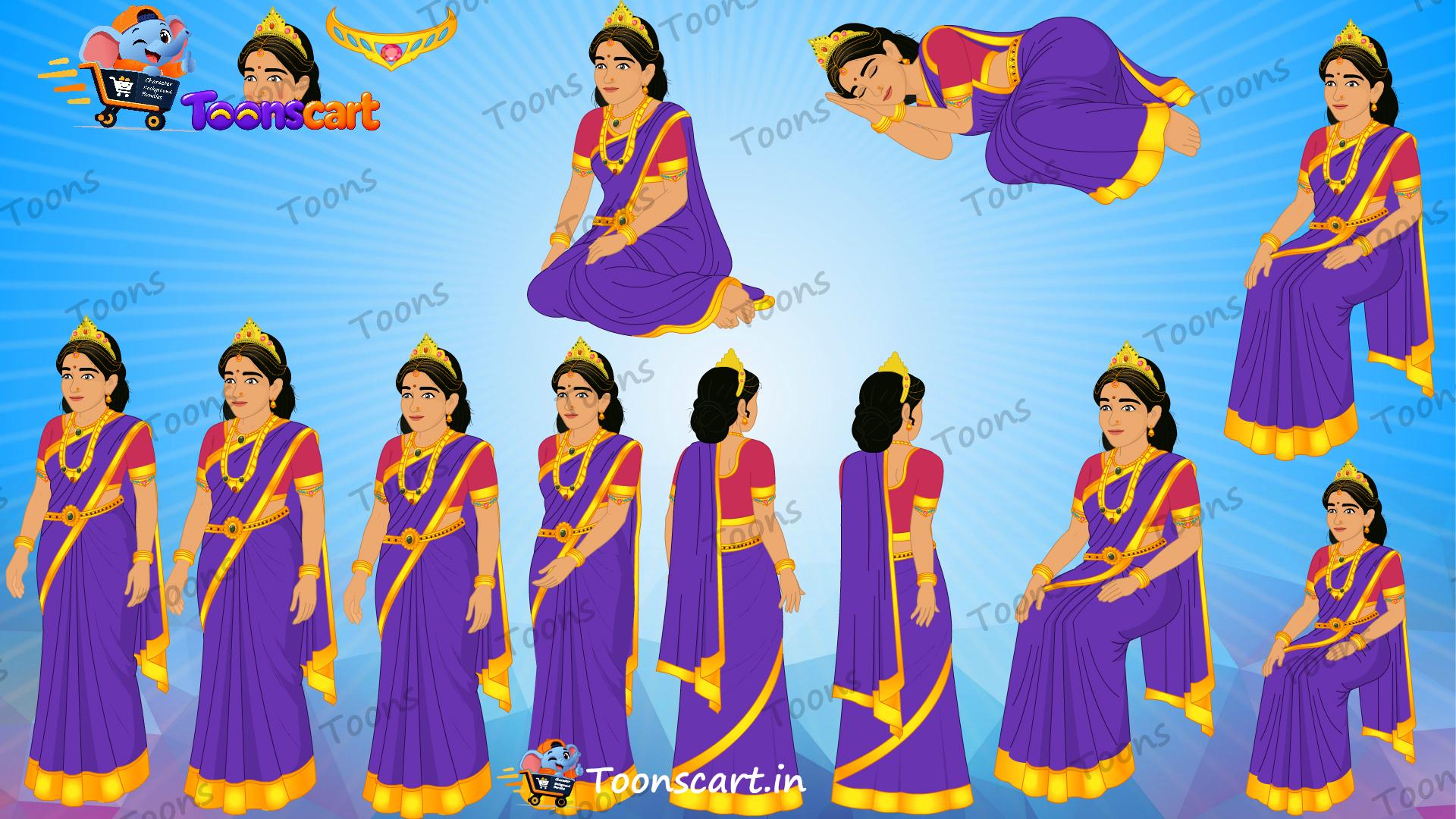 Indian King's New Rani(Rajkumari) Animated Human Character