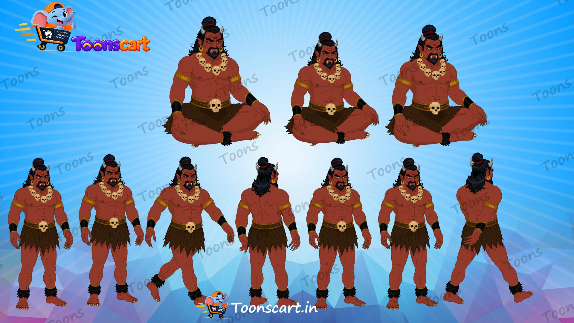 Village Jungle Red Danav Rakshas(Monster) Animated Ghost Character