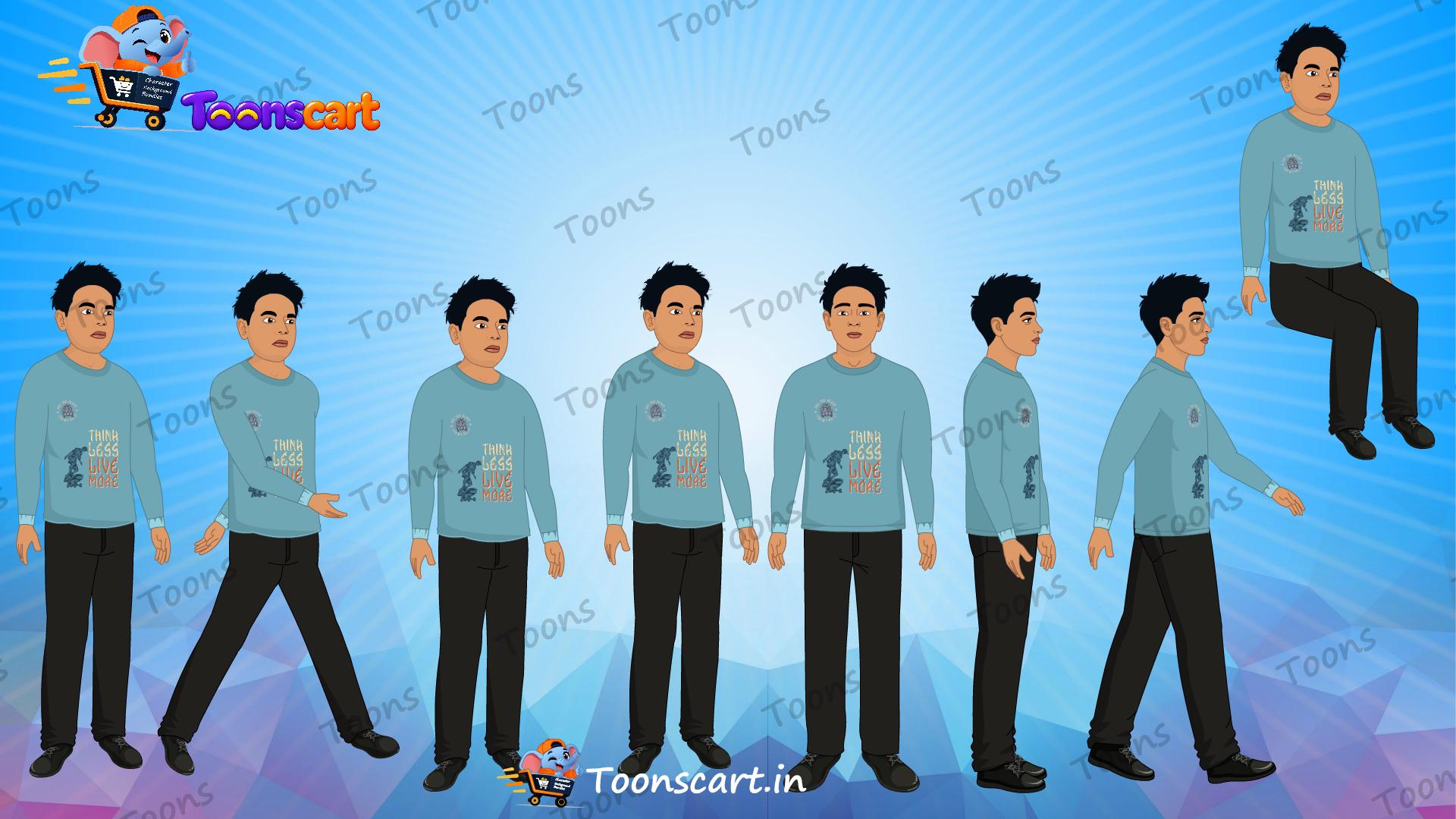 Indian Village Rich Boy Animated Human Character