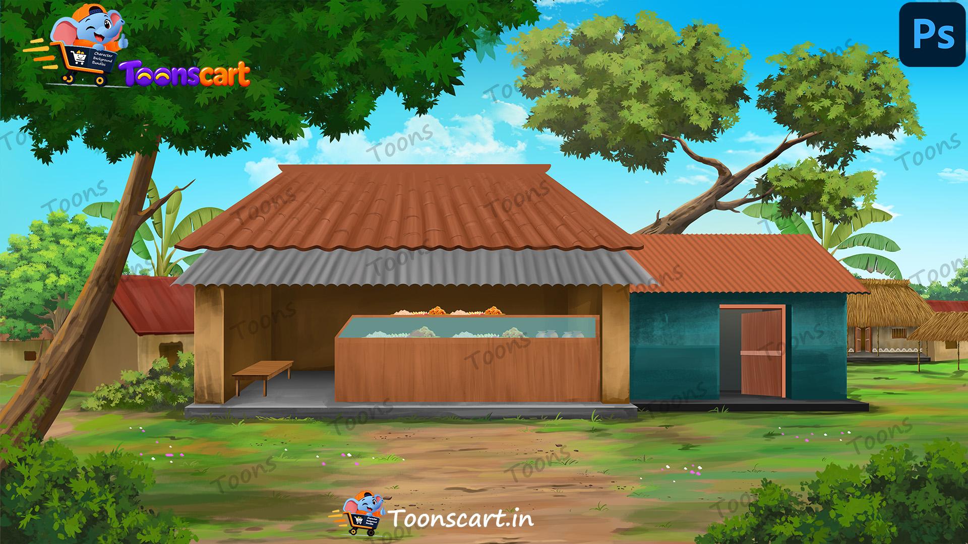Indian Village Samosa Dukaan PSD High Quality Background