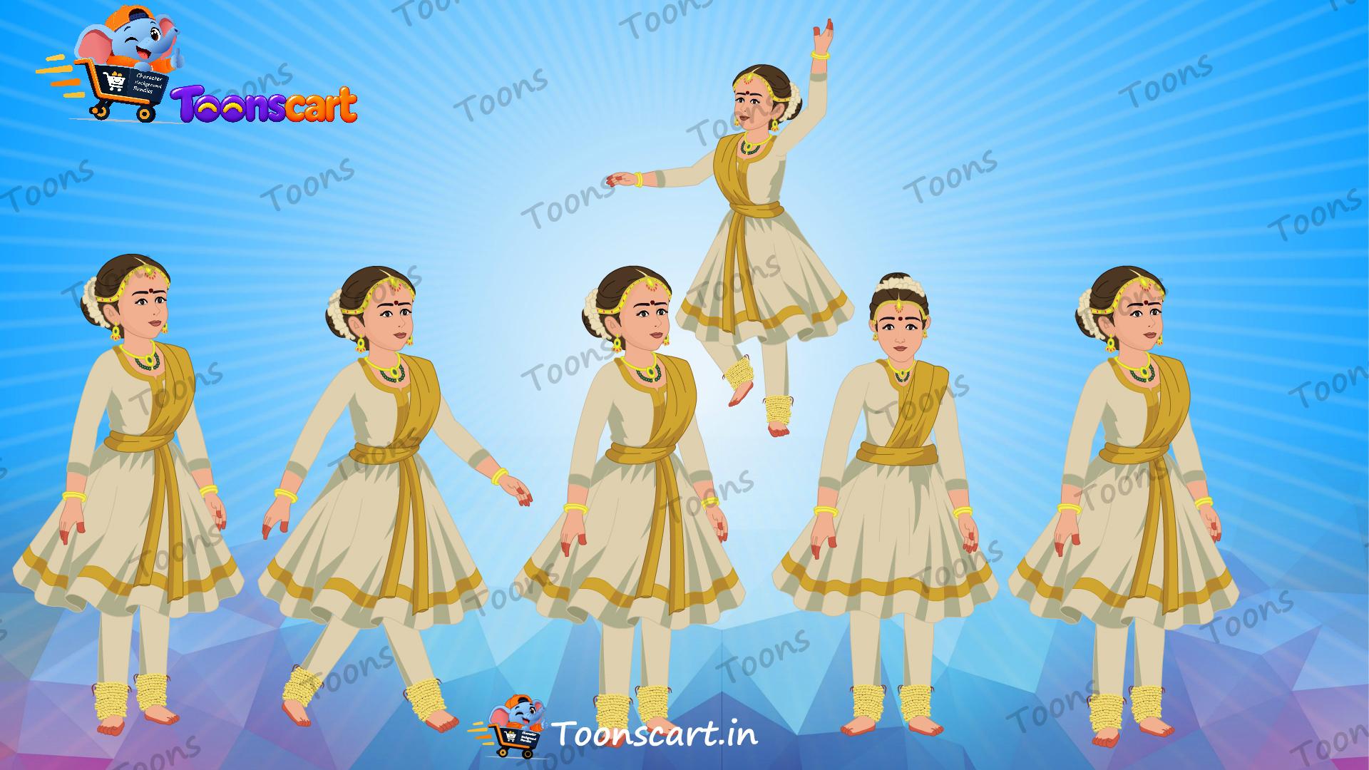 King's nartaki(Dancer/Daasi) Animated Human Character
