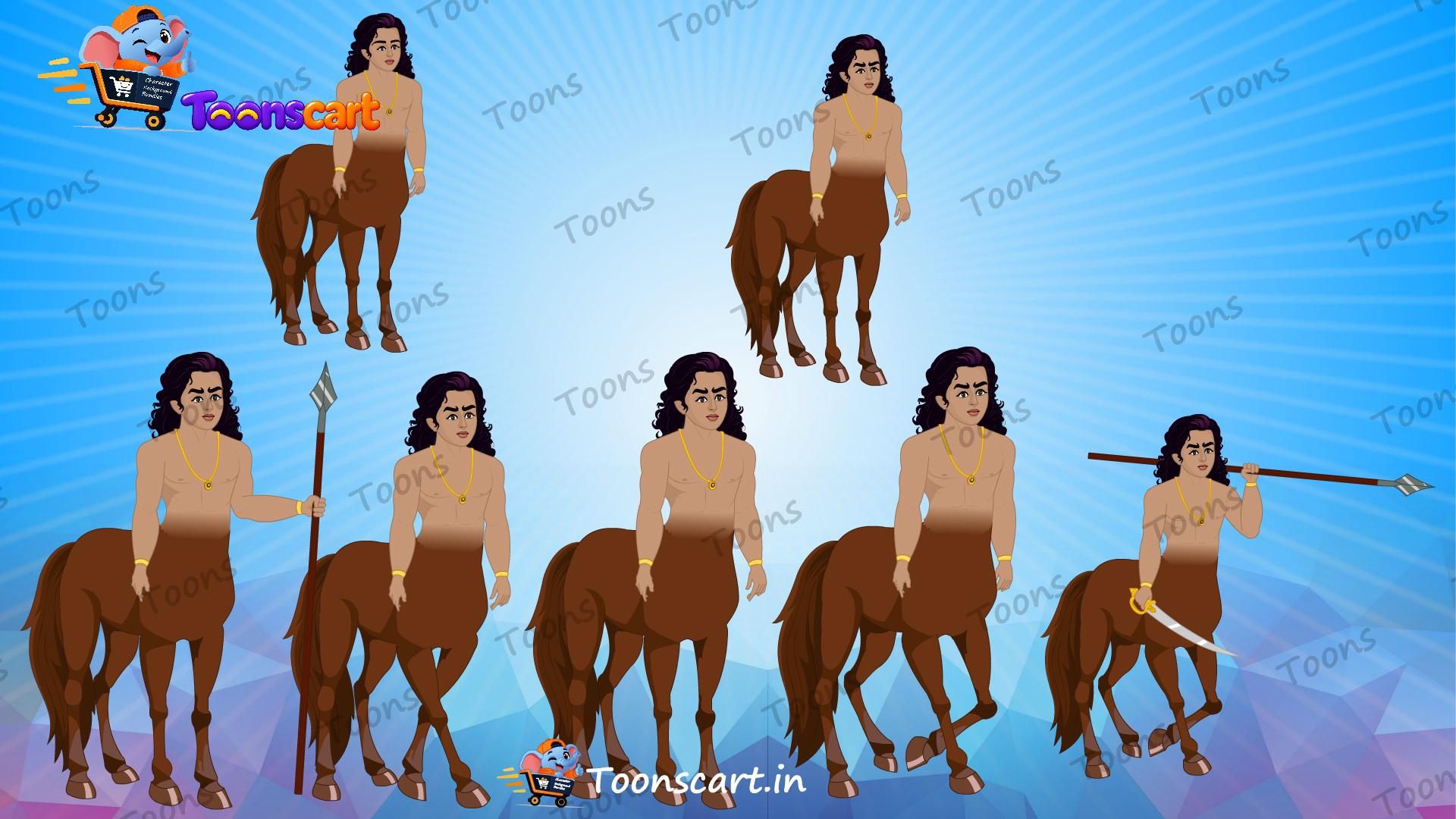Village Jungle Danav Rakshas Half Horse Man Animated Ghost Character