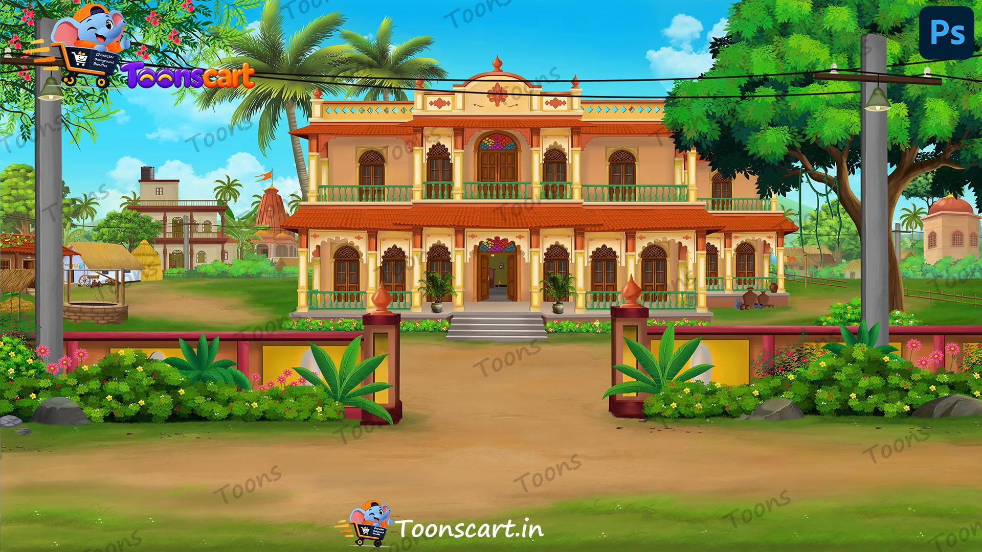 Village Seth Jamindar Haveli PSD High Quality Background