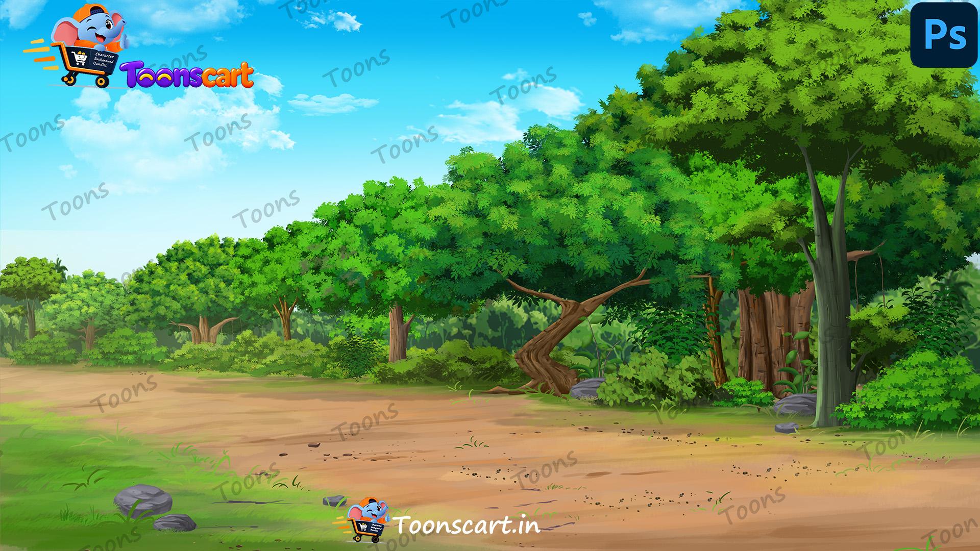 Village Jungle Road Way to Deep Forest PSD High Quality Background
