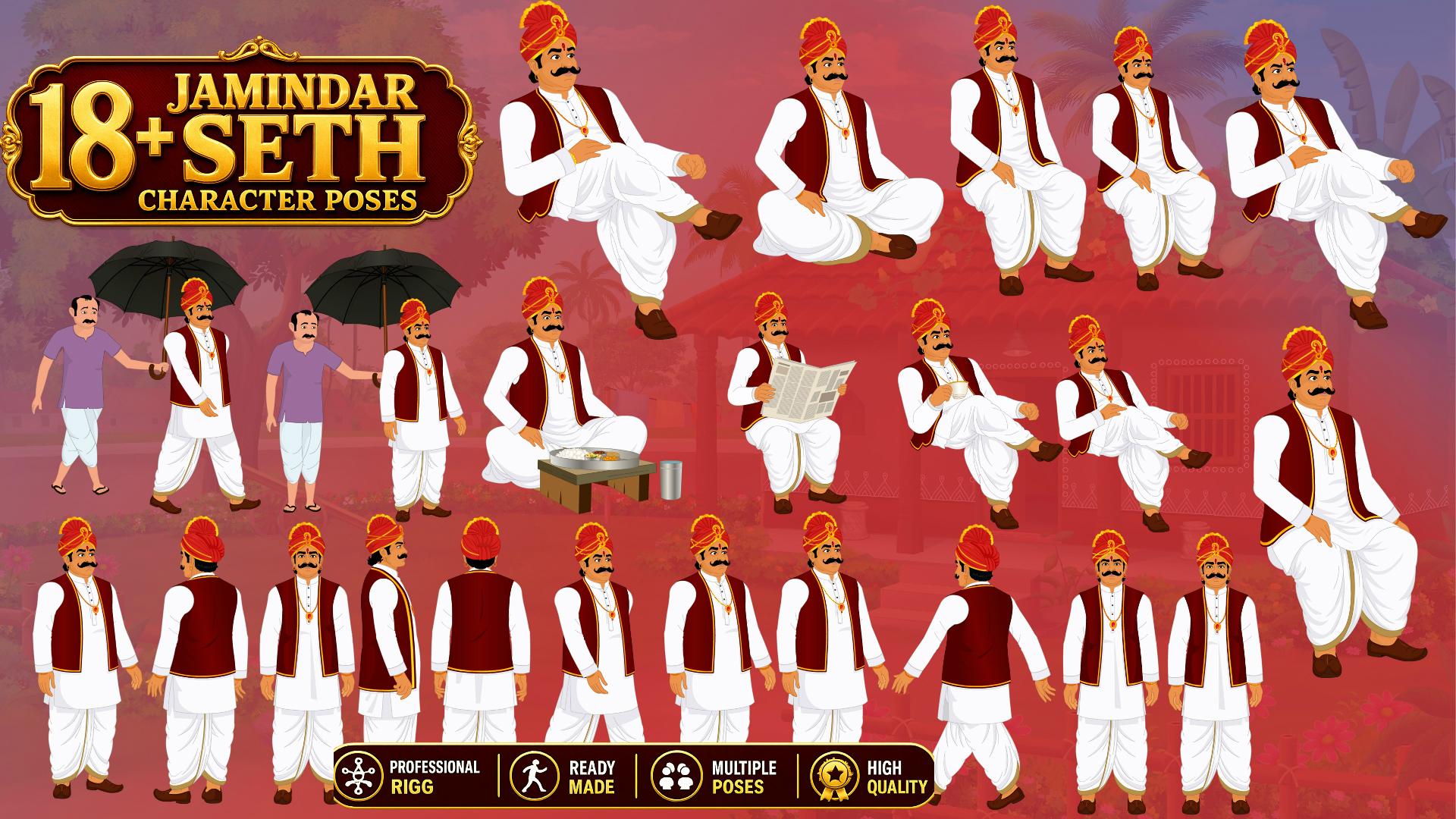 Premium 18+ Seth Jamindar Animated Human Character