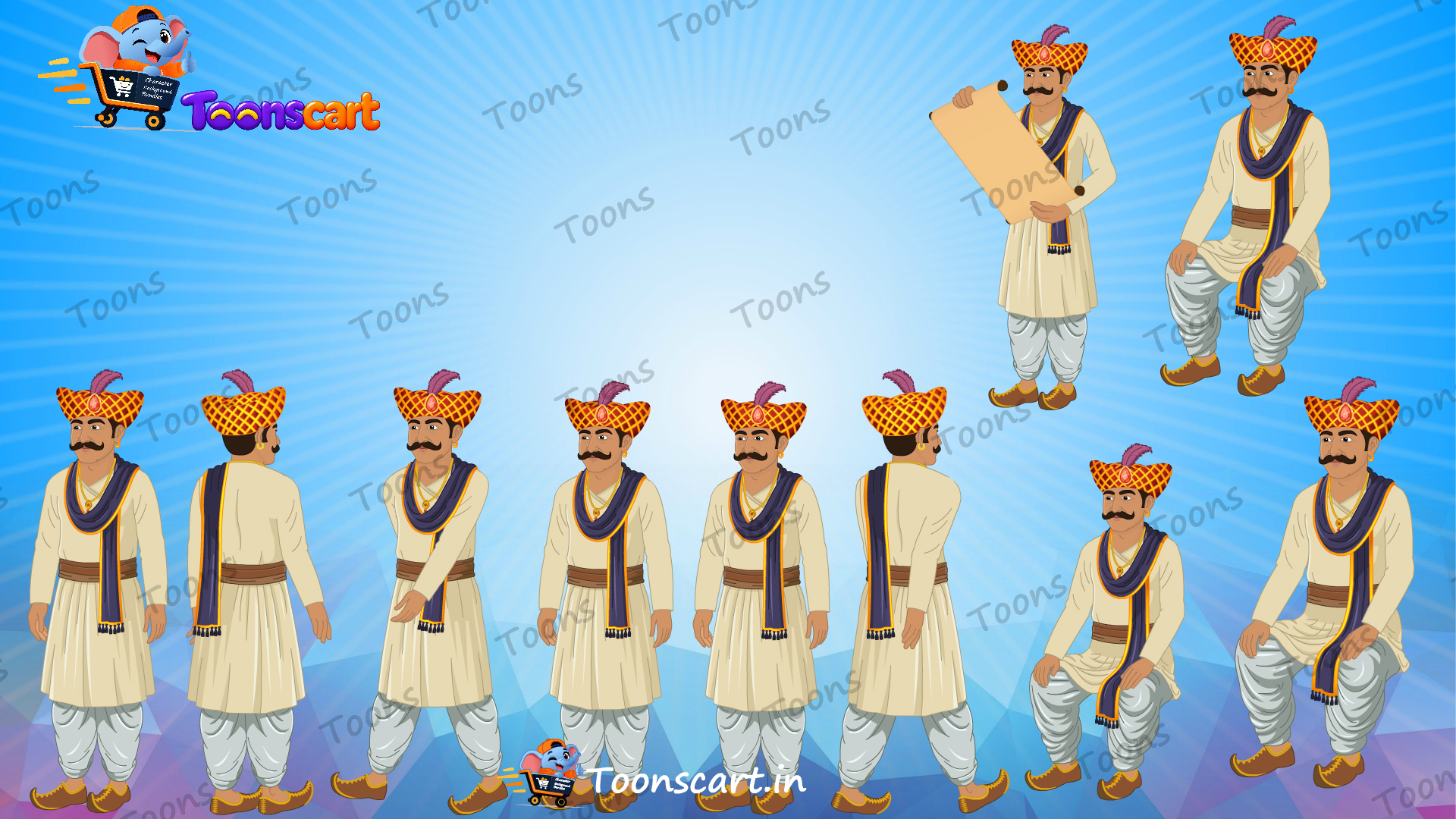 Indian Royal King's New Mantri Animate Human Character