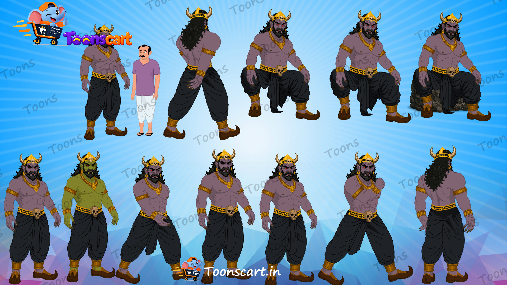 Village Jungle Rakshas Danav Demon King Animated Ghost Character