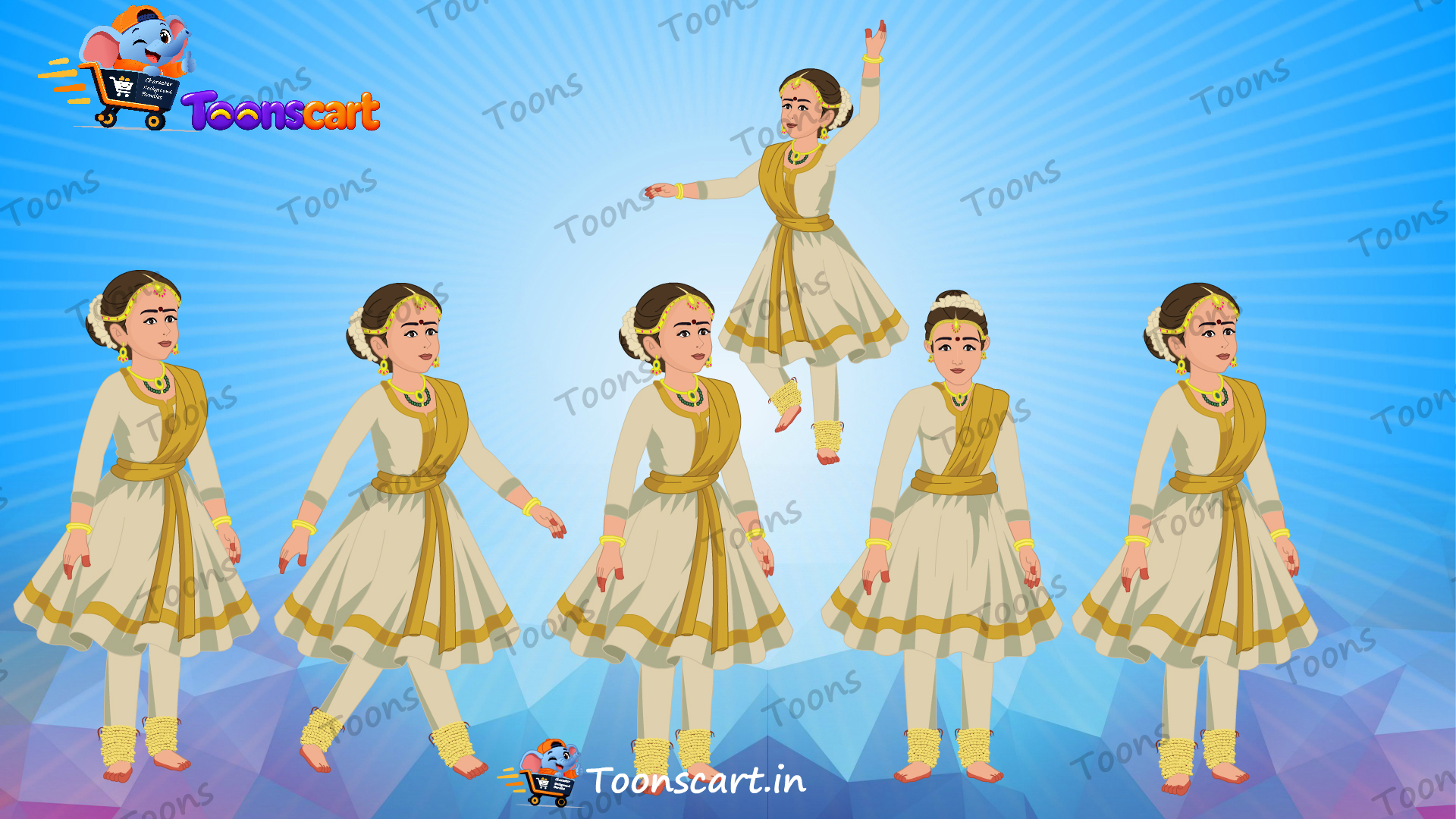 King's nartaki(Dancer/Daasi) Animated Human Character