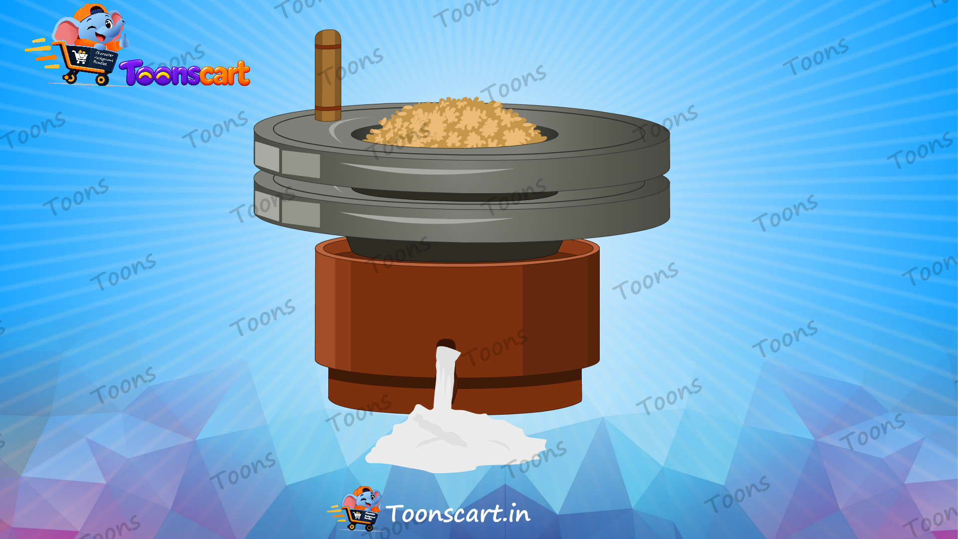 Animated Atta Chakki (Flour Machine) Animated Vector Prop