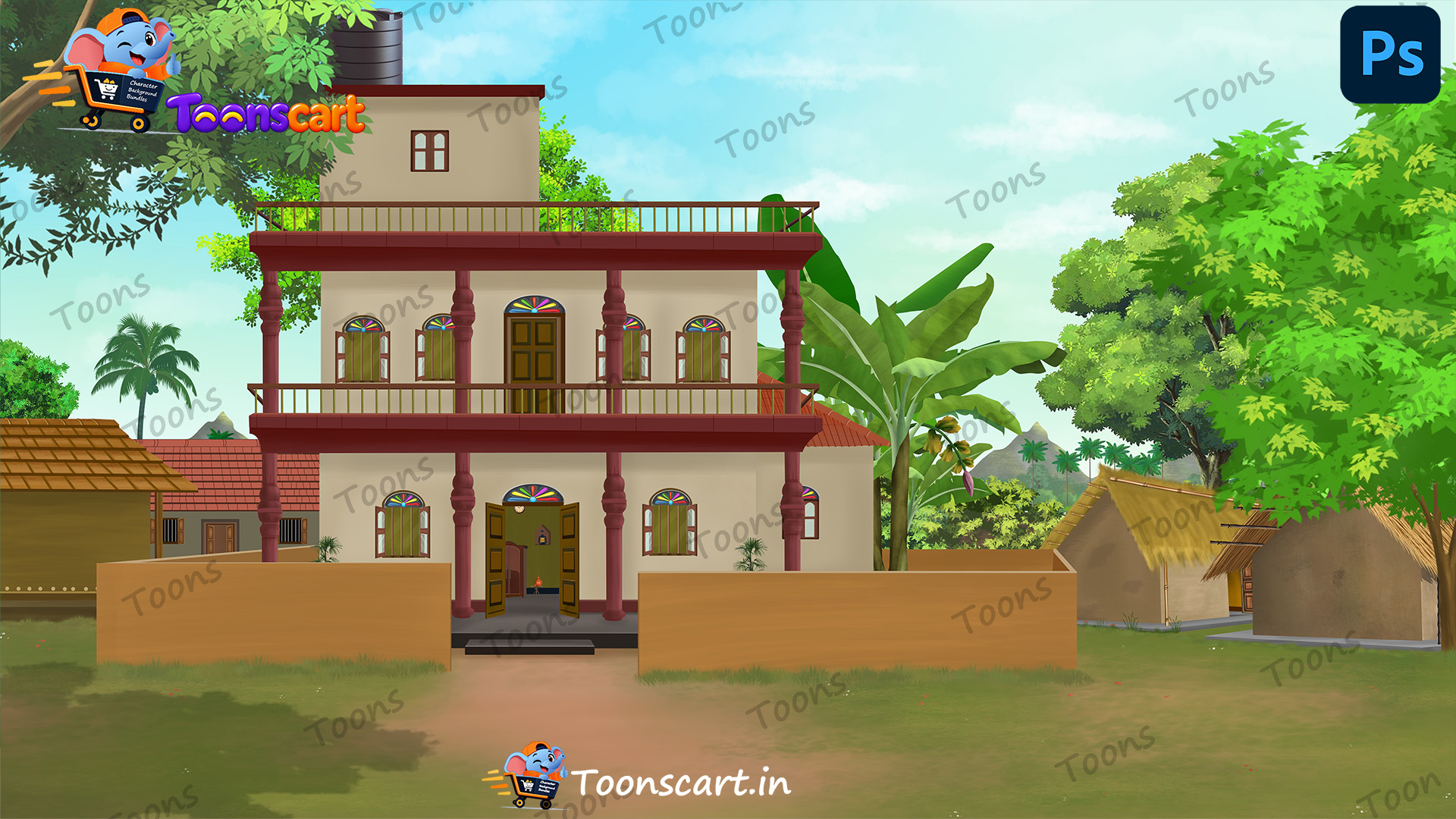 Indian Village Poor Haveli House PSD High Quality Background
